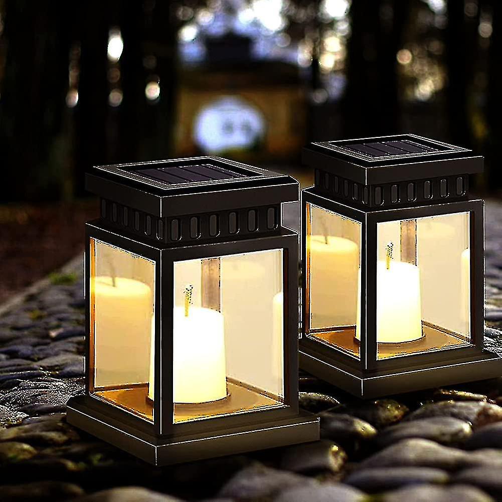 2 Pack Solar Lantern， Garden Solar Lanterns Outdoor Hanging， Waterproof Led