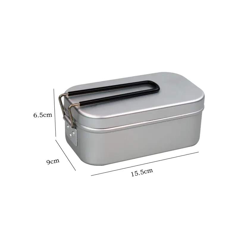 Wholesale Lunch Box Style Aluminum Mess Tin For Outdoor Camping Hiking Hunting Outdoor Lunch Box With Handle