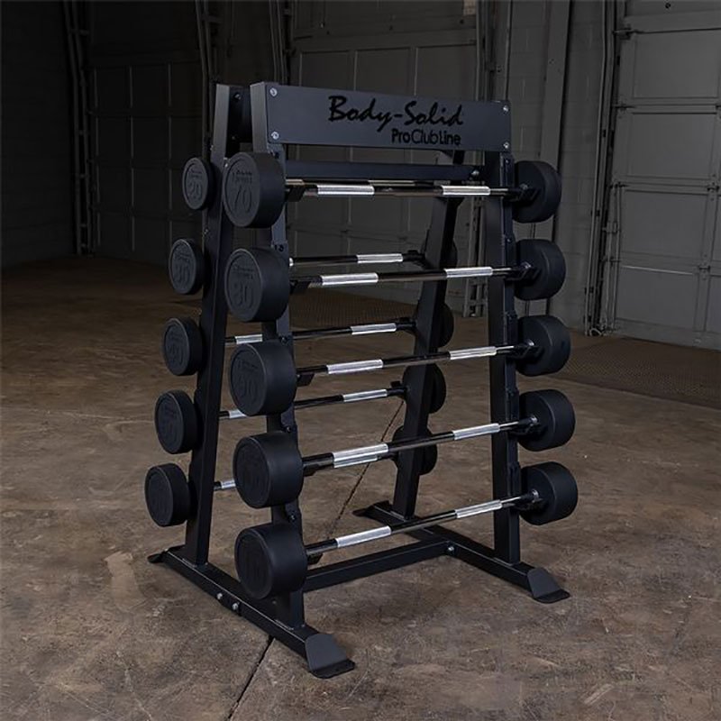 Body-Solid Pro Clubline Black Fixed Weight Barbell Rack