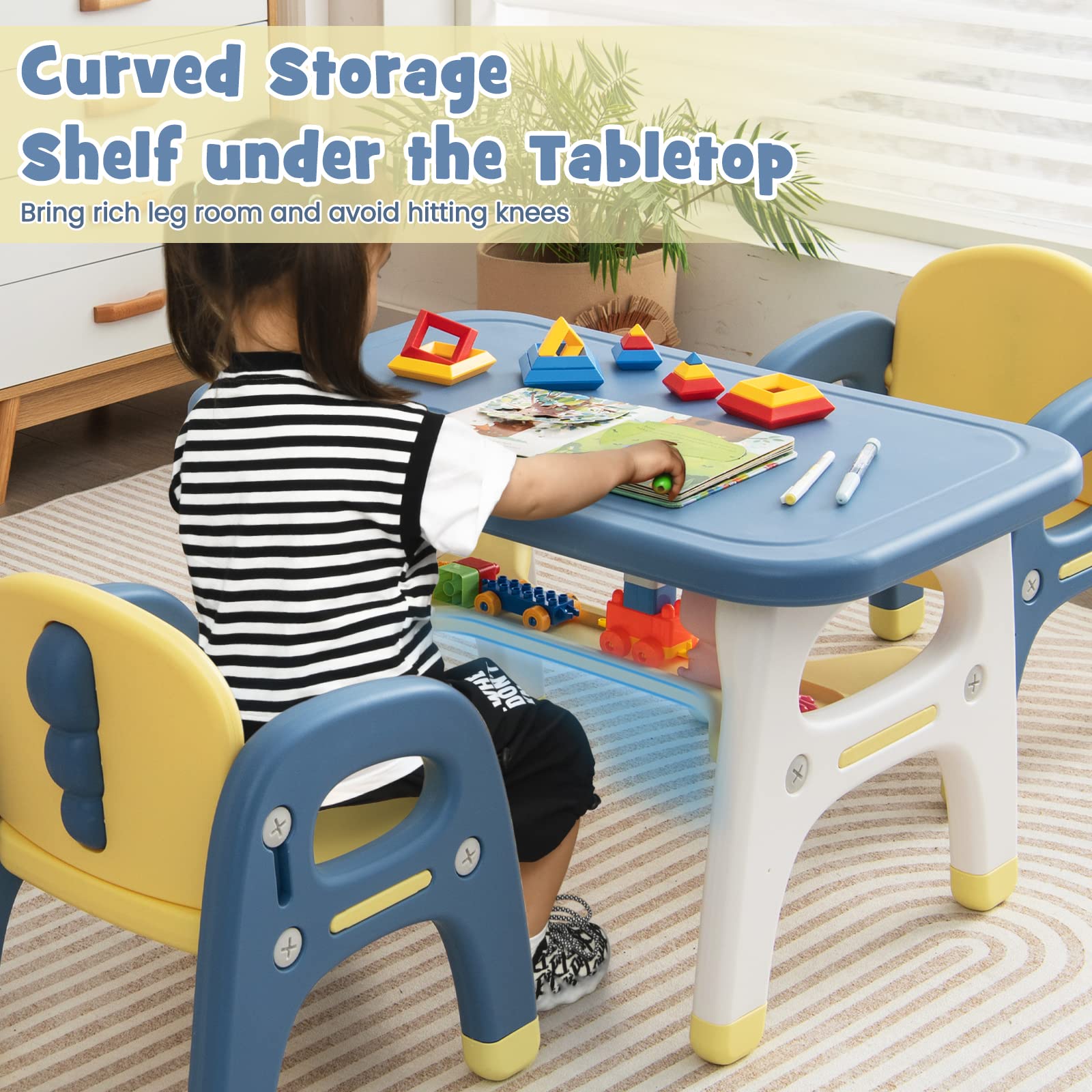 Costzon Kids Table and Chair Set w/Montessori Toys