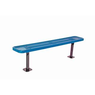 Ultra Play 6 in. Diamond Blue Commercial Park Bench without Back Surface Mount PBK942SM-V6B