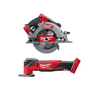 MW M18 FUEL 18V Lithium-Ion Brushless Cordless 7-14 in. Circular Saw W Oscillating Multi-Tool (Tool-Only) 2732-20-2836-20