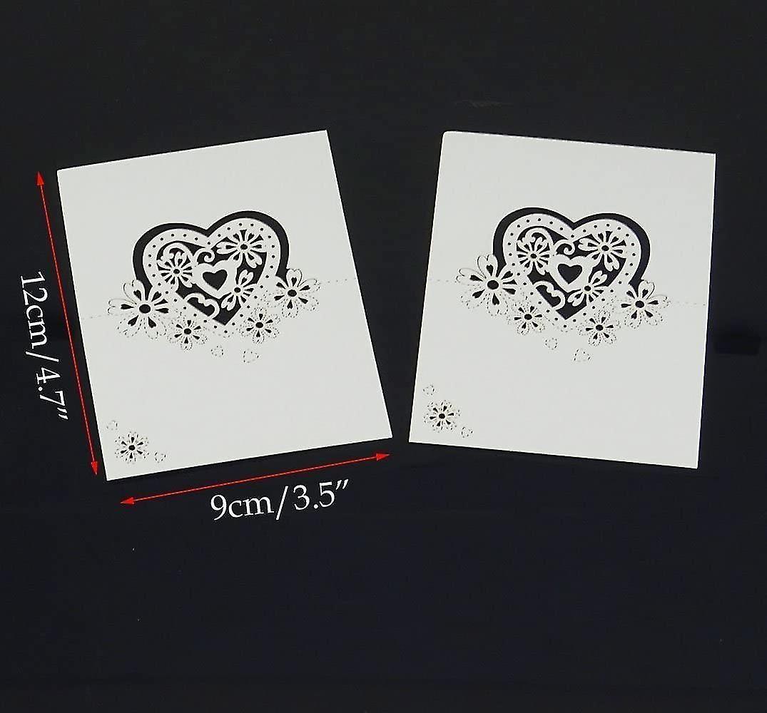 60 Pcs Heart Shaped Hollow Place Cards Wedding Table Number Name Card Wedding Party Decorations