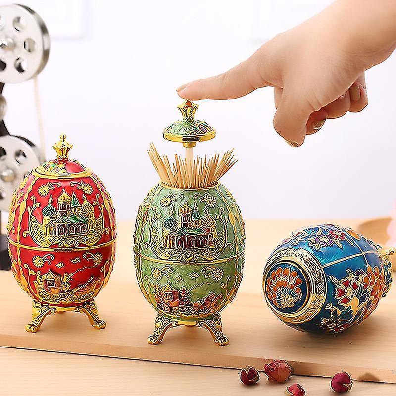 Toothpick Dispenser Case Automatic Retro Pop Up Toothpick Holder Storage Organizer Container Decorat