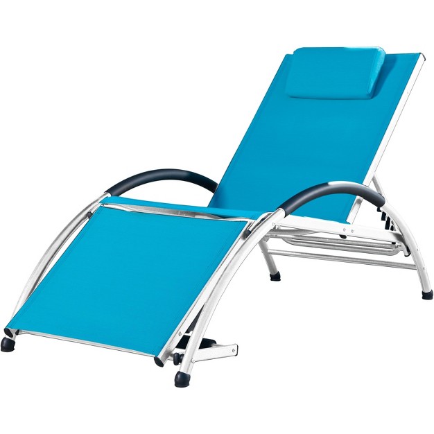 Vivere Dockside Aluminum Sun Lounger In Turquoise