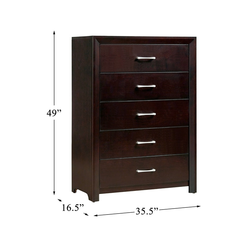 Weston Home Espresso-Hinted Chest, Espresso and Cherry