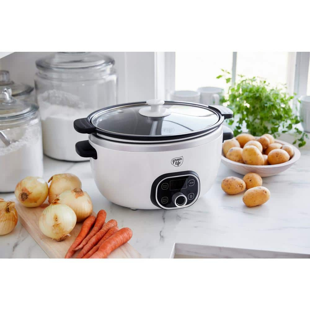 GreenLife 6 Qt. White Slow Cooker CC004774-001