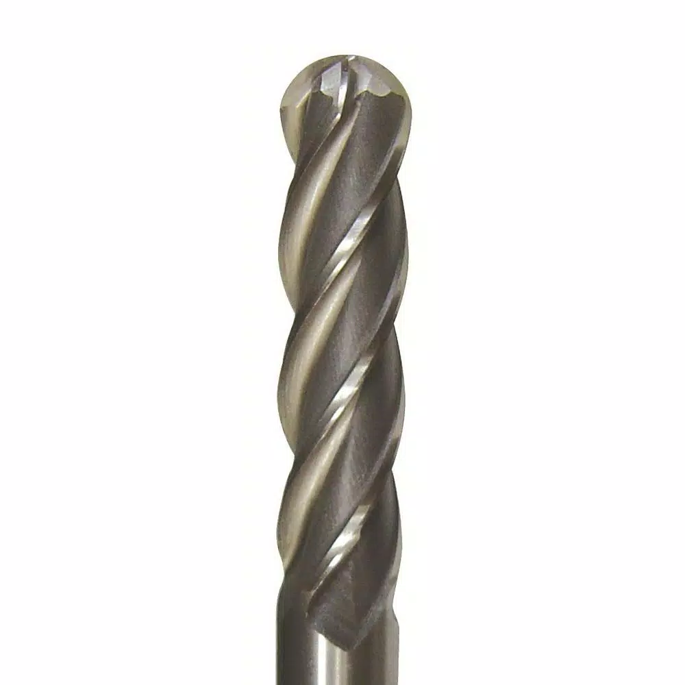 Drill America 3/8 in. x 3/8 in. Shank Carbide End Mill Specialty Bit with 4-Flute Ball Shape and#8211; XDC Depot