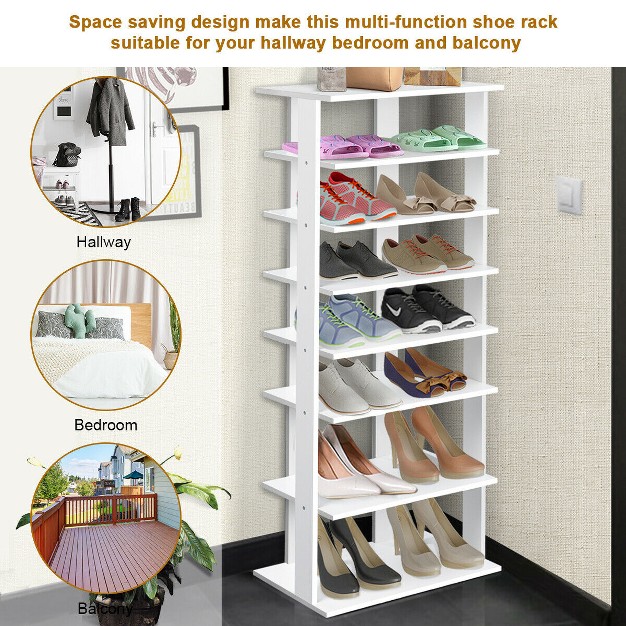 Costway Patented Wooden Shoes Storage Stand 7 Tiers Big Shoe Rack Organizer Multi shoe Rack