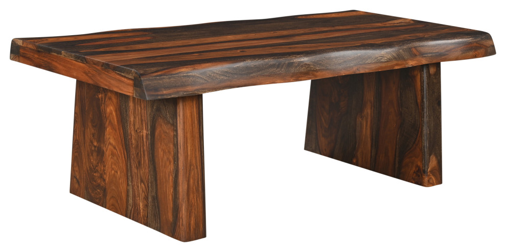 Damian Live Edge Wood Coffee Table   Rustic   Coffee Tables   by Taran Design  Houzz