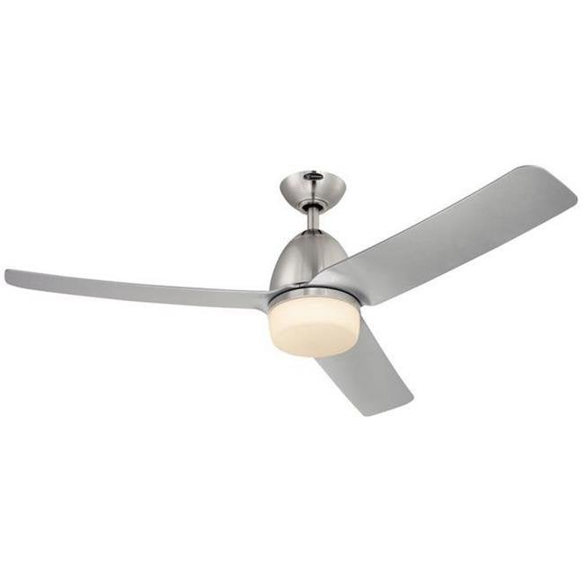 Westinghouse 7800100 52 in. Delancey Brushed Chrome Three Silver ABS Resin Blade Indoor DC Motor Ceiling Fan with Remote Control