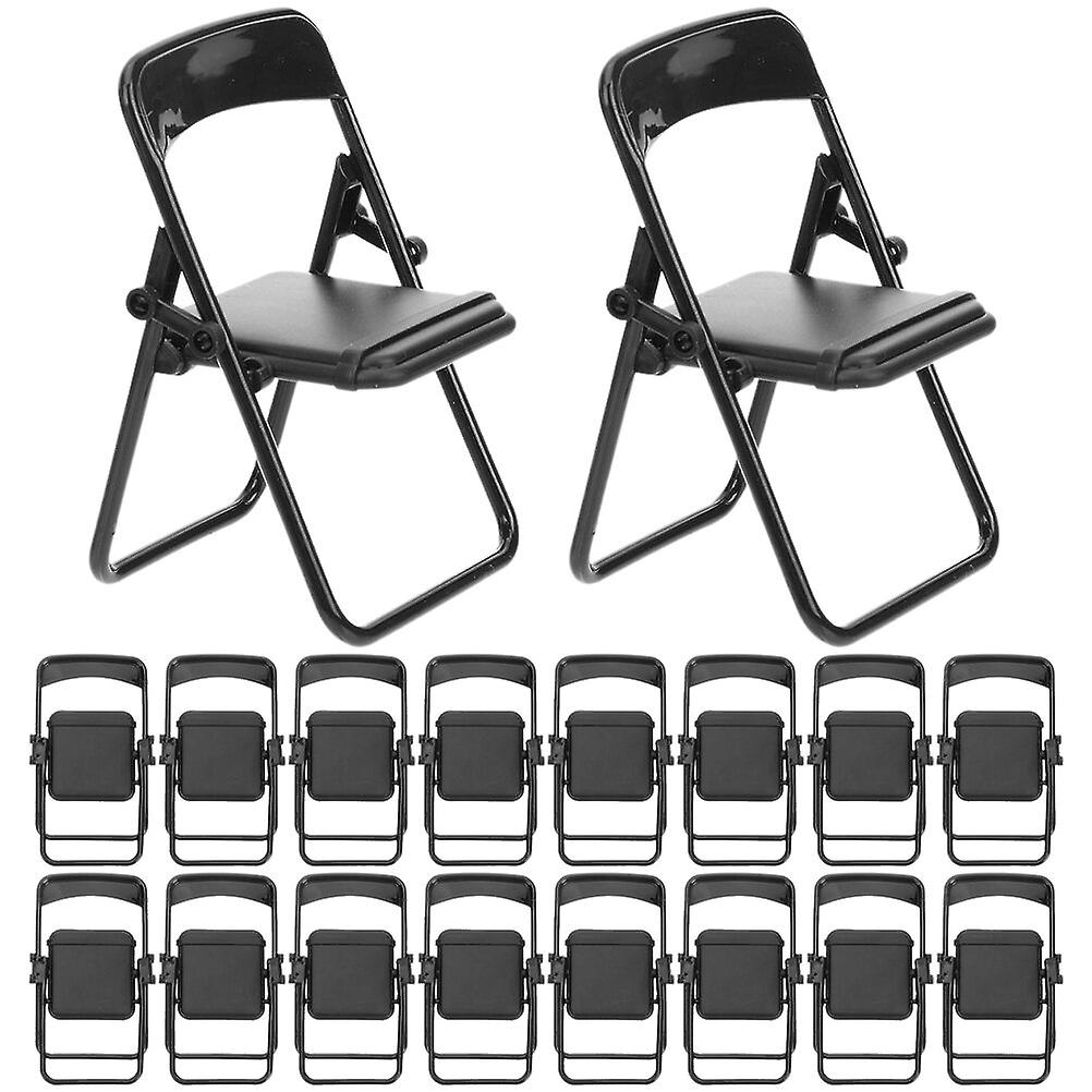 20pcs Miniature Chair Models Phone Holders Doll House Folding Chair Ornaments