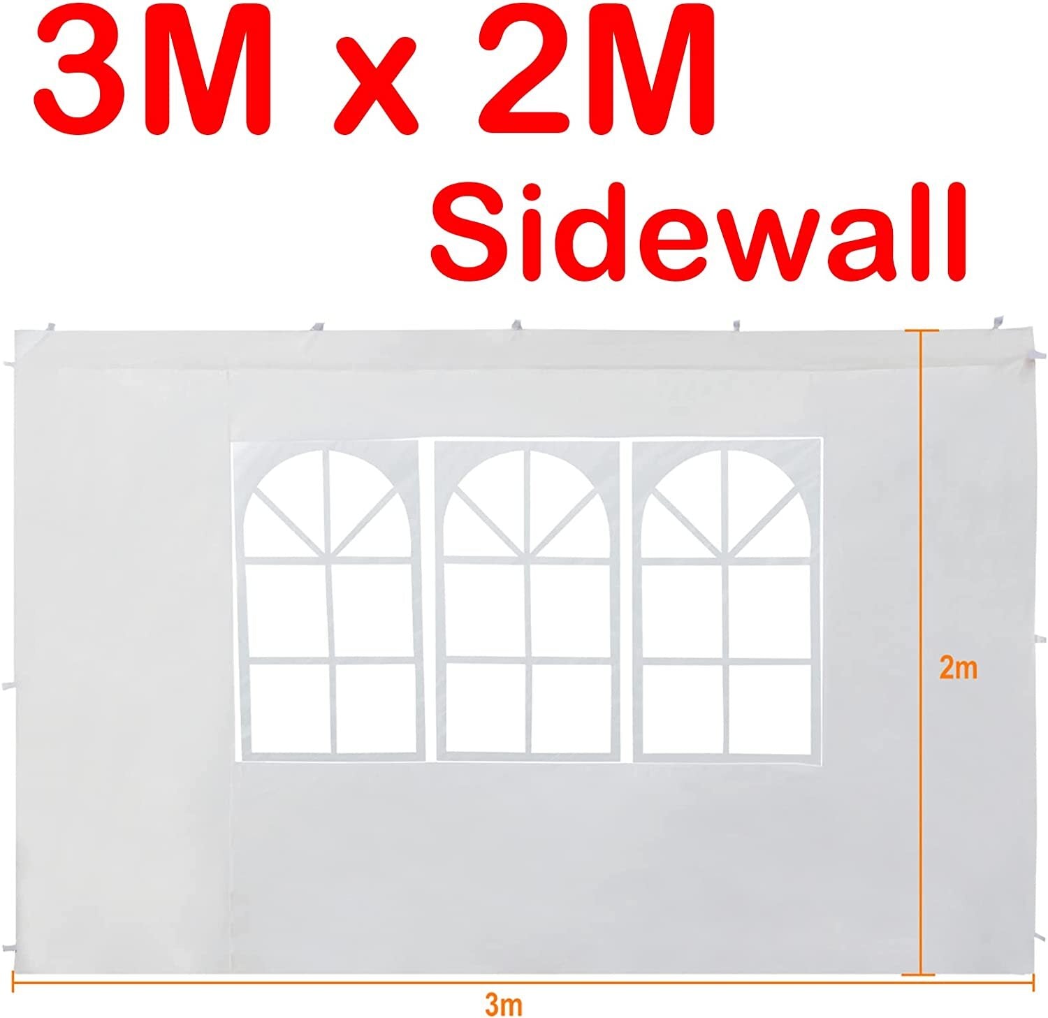 Dayplus Pack-2 Canopy Sidewalls 10ft x 6.6ft， Replaceable Sidewall with Window for Canopy Tent Gazebo (White)