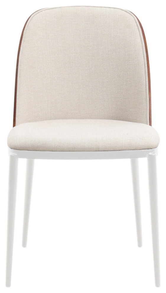 LeisureMod Tule Dining Chair with White Frame Set of 4   Midcentury   Dining Chairs   by LeisureMod  Houzz