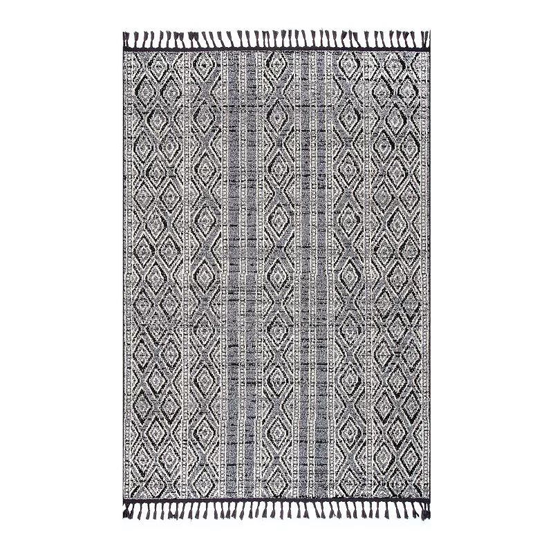 nuLOOM Chenoa Striped Tribal Tassel Area Rug