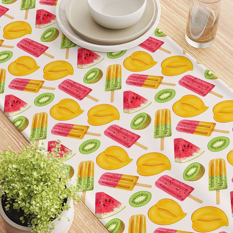 Table Runner， 100% Cotton， 16x72， Summer Fruit Pops