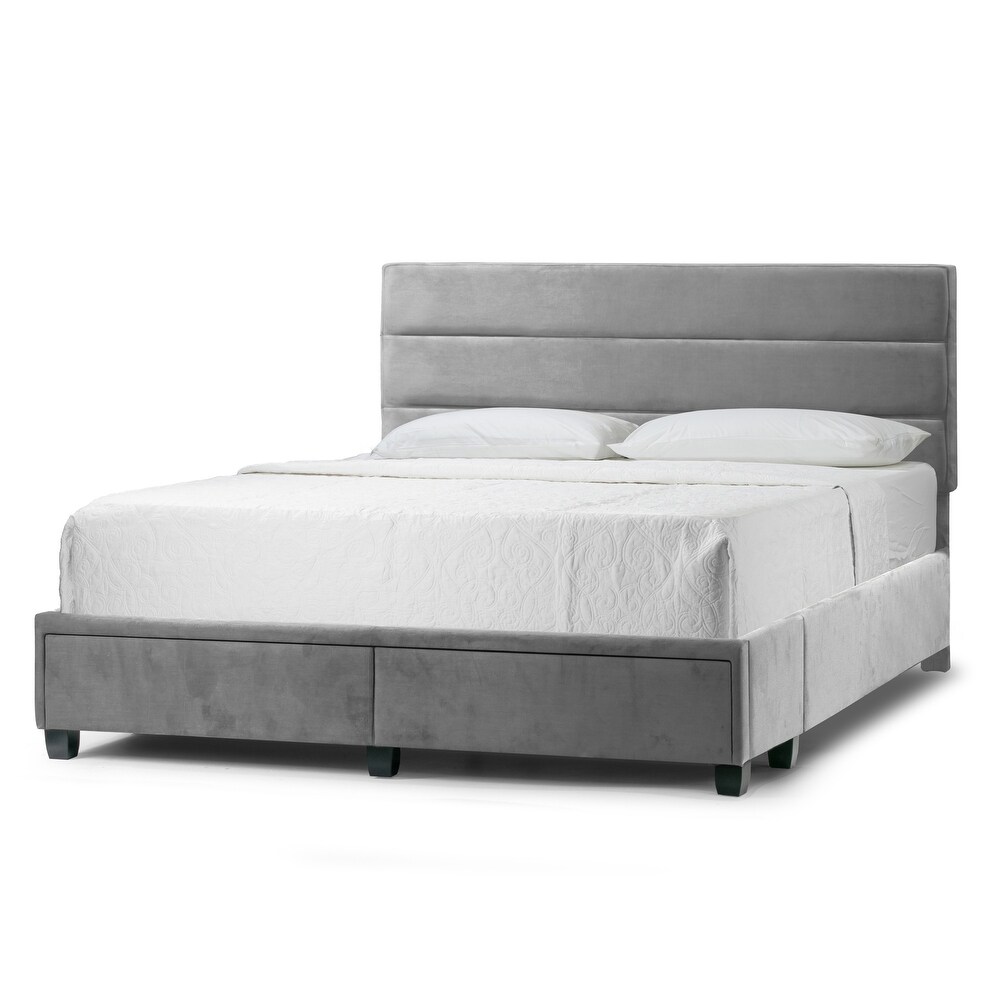 Arnia Silver Grey Bed Captain's Bed with Two Drawers