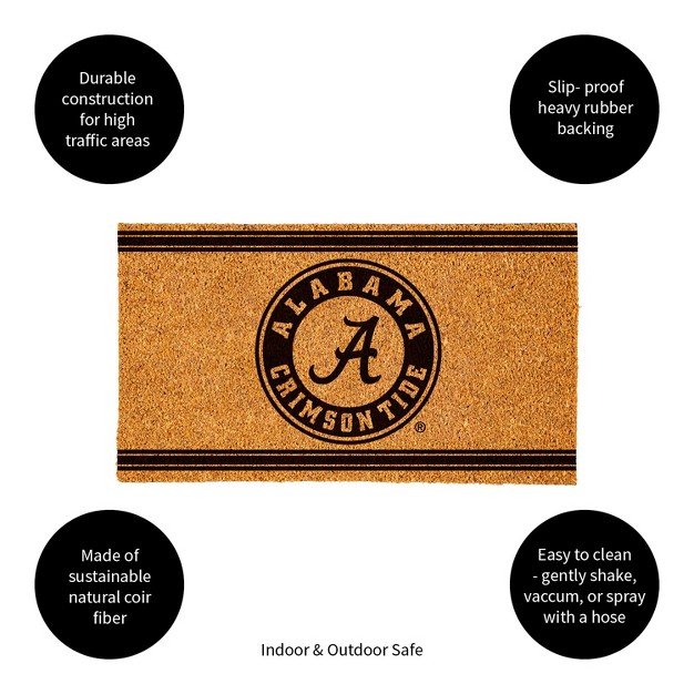 Evergreen University Of Alabama Logo Turf Mat Brown 28 X 16 Inches Indoor Outdoor Doormat