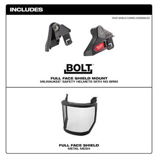 MW BOLT Full Face Metal Mesh Shield (Safety Helmet No Brim) 48-73-1431