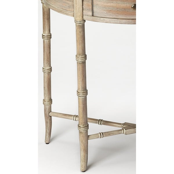 Handmade Butler Skilling Driftwood Demilune Console Table