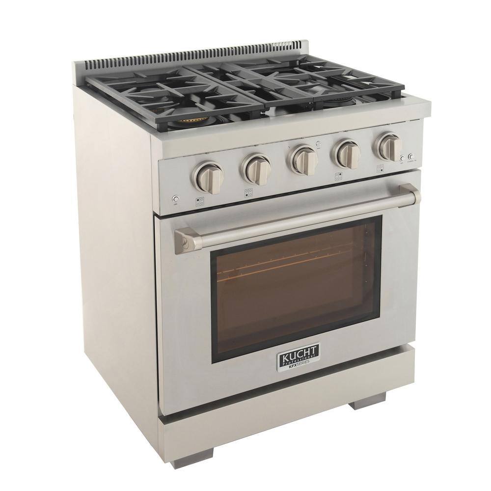 Kucht Professional 30 in. 4.2 cu. ft. Propane Gas Range with Power Burner and Convection Oven in Stainless Steel KFX300LP