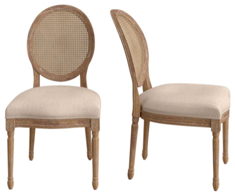 Napoleon 20 quotWide Dining Chair With Cane Back  Set of 2   French Country   Dining Chairs   by LH Imports  Houzz