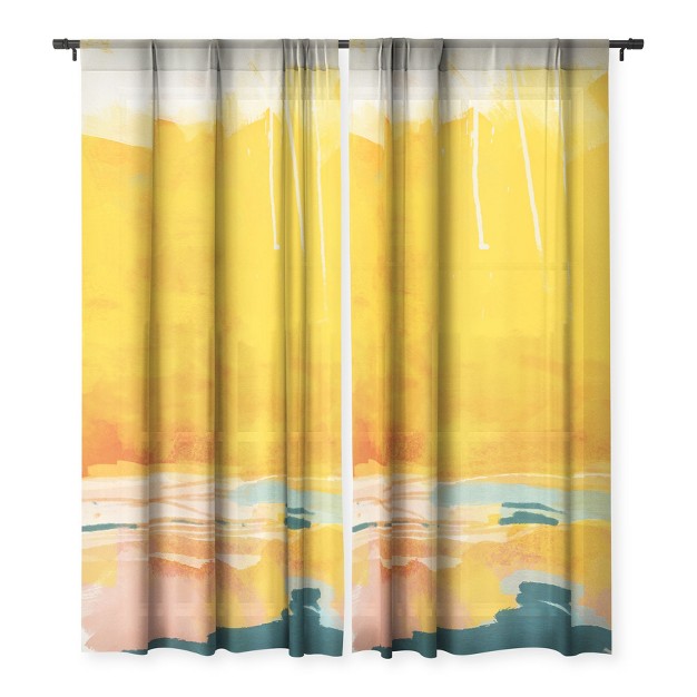 Lunetricotee Sunny Landscape Single Panel Sheer Window Curtain Deny Designs