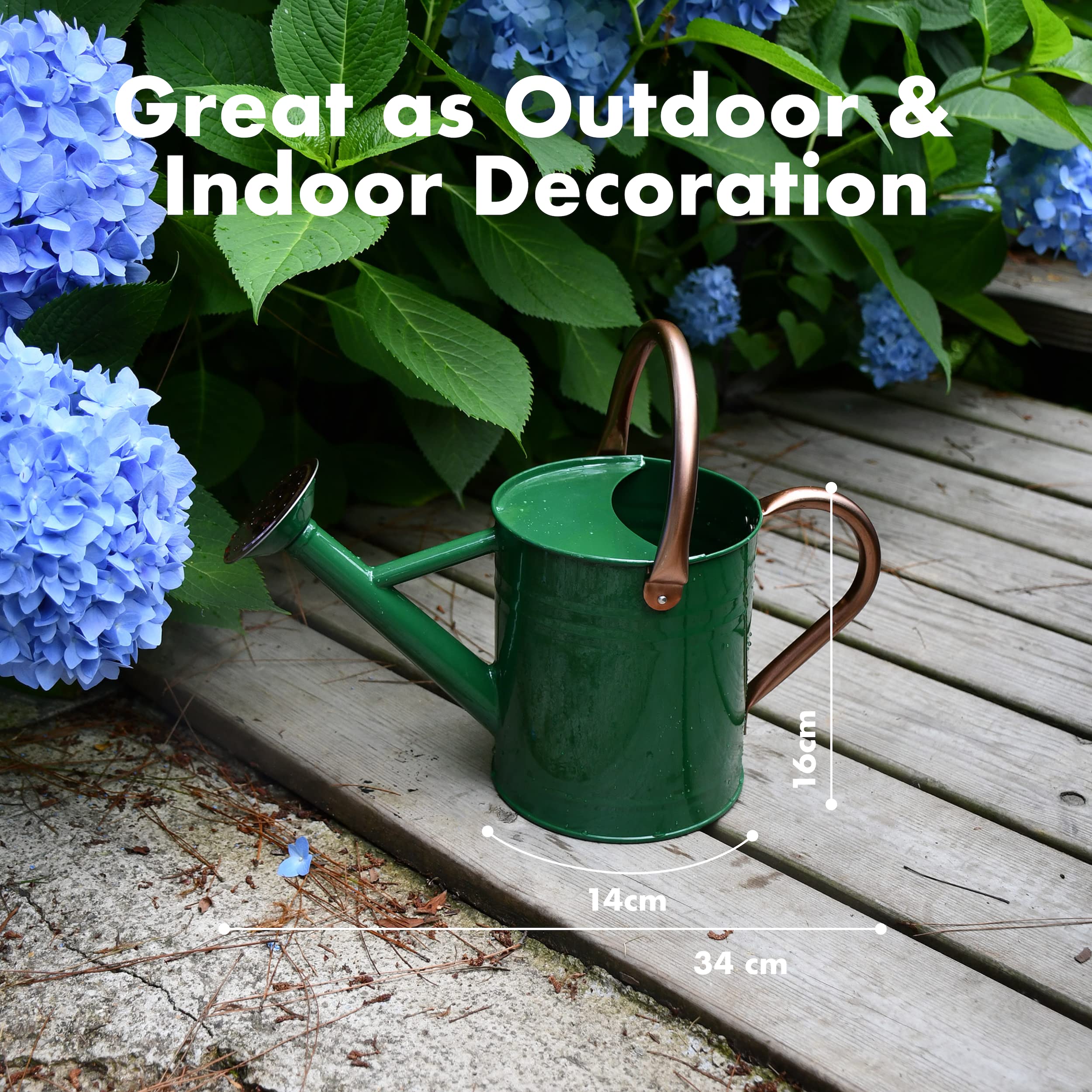 Homarden Copper Colored Watering Can， Metal Watering Can with Removable Spout，andnbsp;1 Gallon