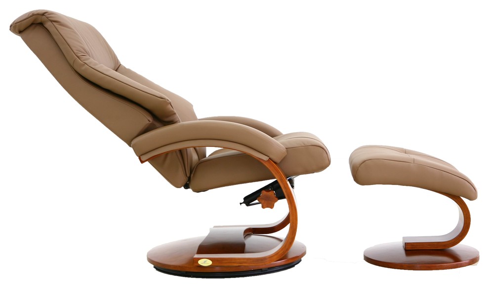 Relax R™ Montreal Recliner and Ottoman  Sand Top Grain Leather   Contemporary   Recliner Chairs   by MAC MOTION CHAIRS  Houzz