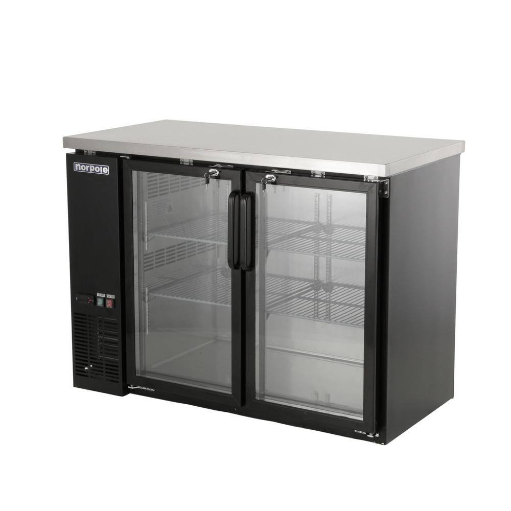 Norpole 12 cu. ft. 2-Door Under Bar Commercial Specialty Refrigerator in Black NPGB-48