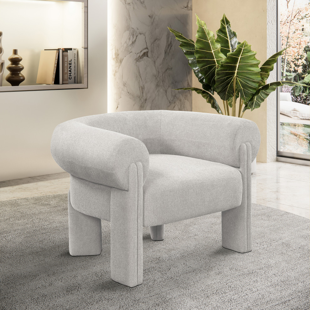 Stefano Polyester Fabric Accent Chair   Armchairs And Accent Chairs   by Meridian Furniture  Houzz