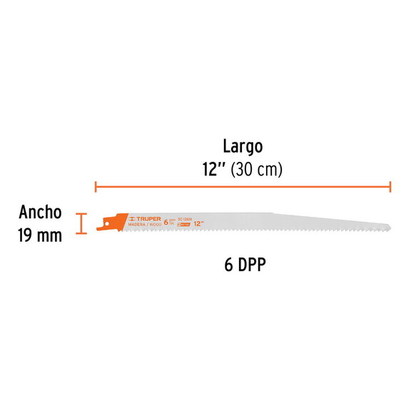 Truper 10789 12  6 TPI  reciprocating saw blade (...