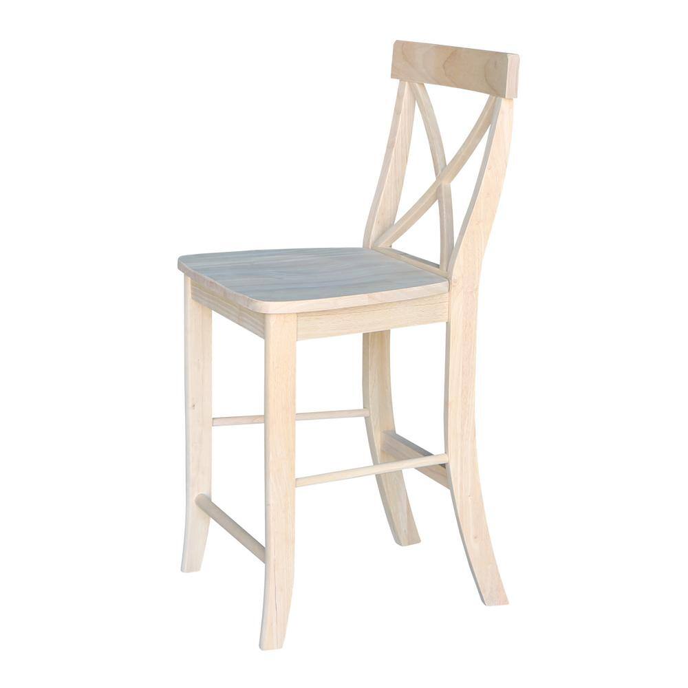 International Concepts 24 in. Unfinished Wood Bar Stool S-6132