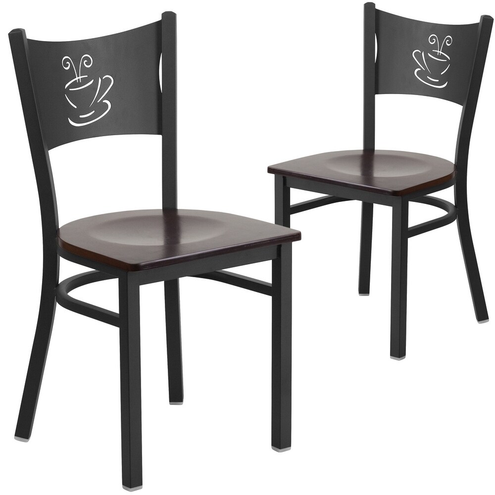 2 Pack Coffee Back Metal Restaurant Chair   17.25\