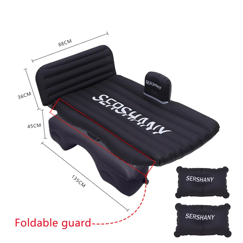 Vacation Thickened Car Bed SUV Air Mattress Inflatable Car Camping Bed With Two Air Pillows