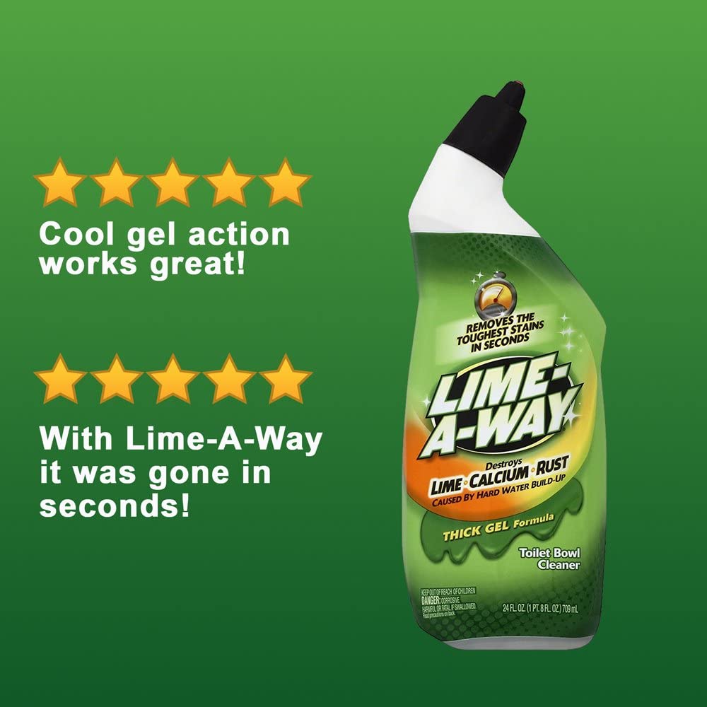 Lime-A-Way Liquid Toilet Bowl Cleaner Remove Lime Calcium Rust 16 oz 3 Pack