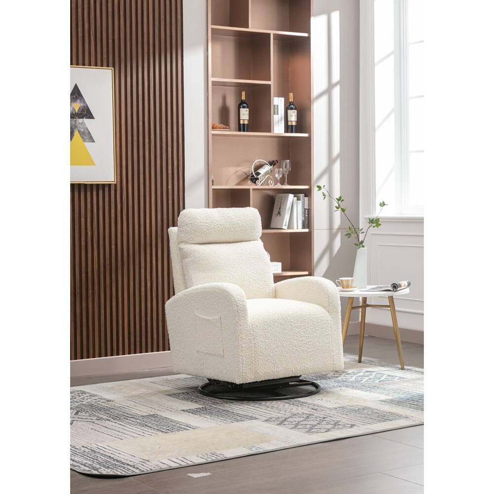 Rocking Chair  High Backrest Upholstered Swivel Gliders Rocking Armchair  Rocking Chair Nursery with Thick Padded Cushion