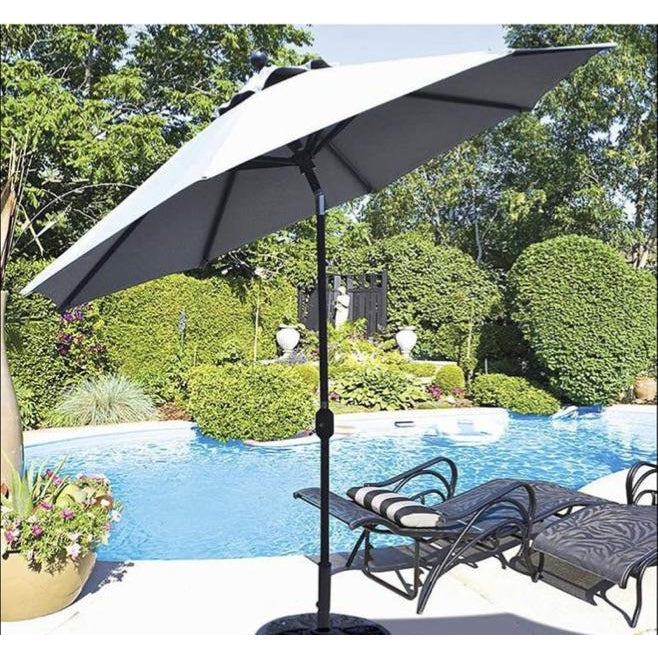 9-Foot Outdoor Patio Umbrella  -Hexagonal Basic Push-Tilt