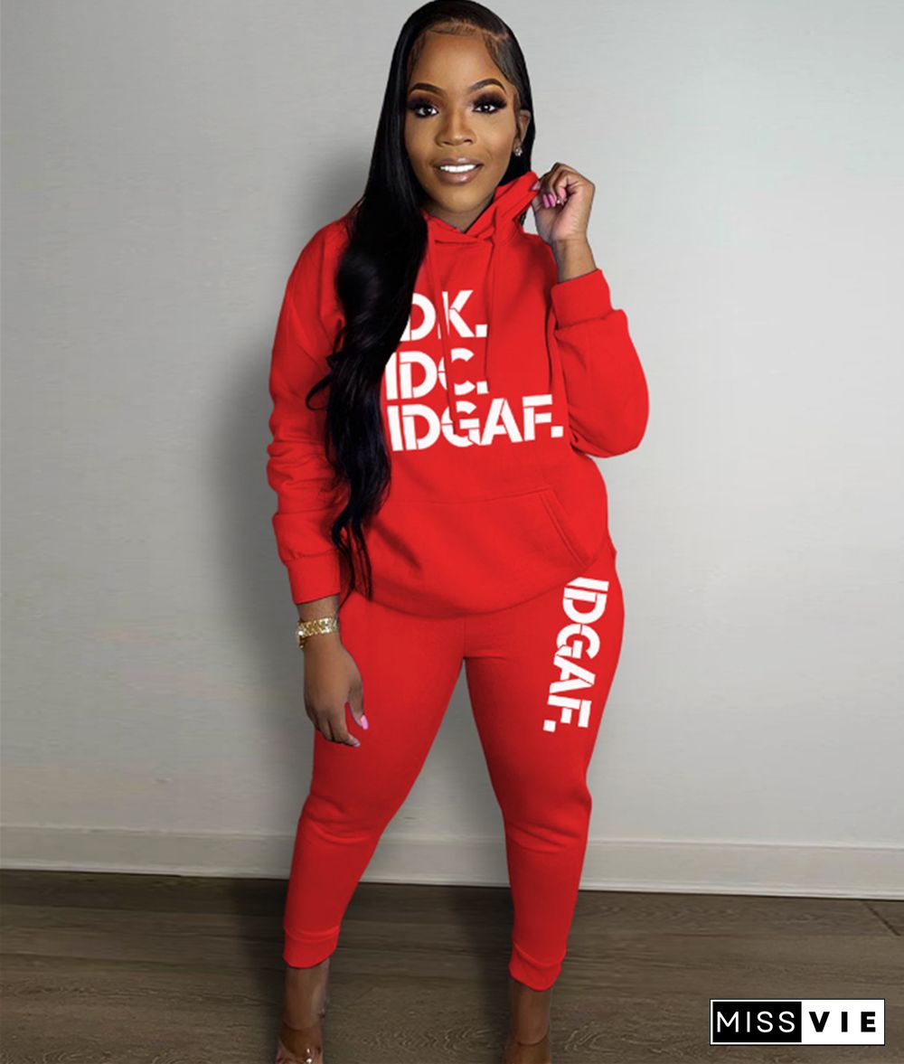 Casual Tracksuit Hoodies and Pants Two Piece Set