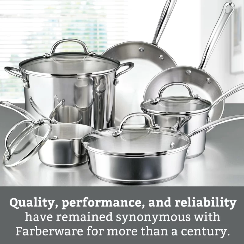 Farberware 75653 Millennium 10-Piece Stainless Steel Cookware Set