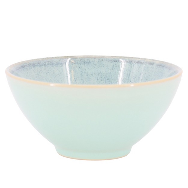 Meritage Windsor 8 Piece 6 Inch Round Stoneware Footed Bowl Set In Aqua