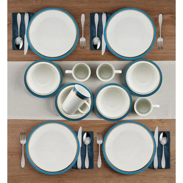 Pfaltzgraff 16-Piece Ezra Blue Dinnerware Set