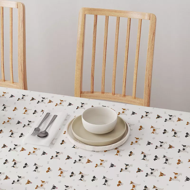 Rectangular Tablecloth， 100% Cotton， 52x104， Jack Russel Designs