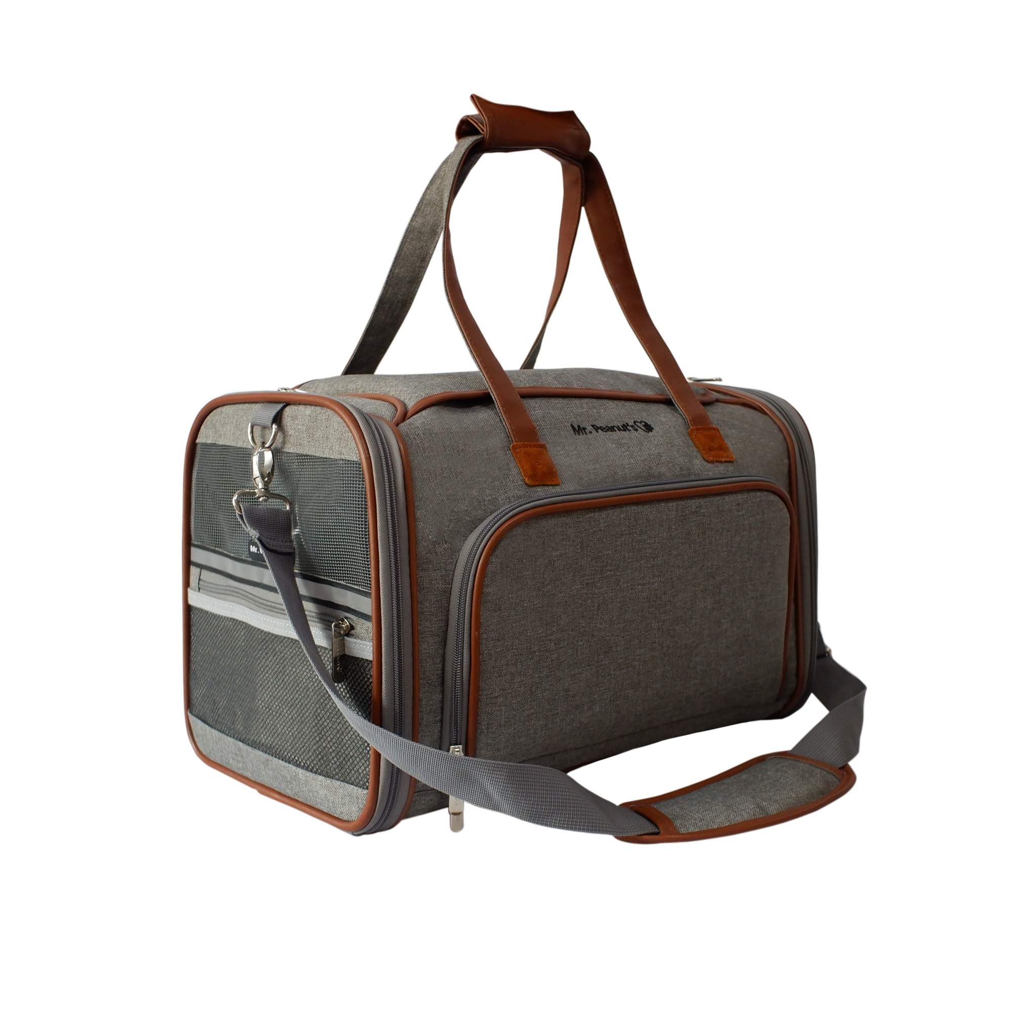 Gold Series Double Expandable Airline Capable Premium Pet Carrier - Platinum Gray