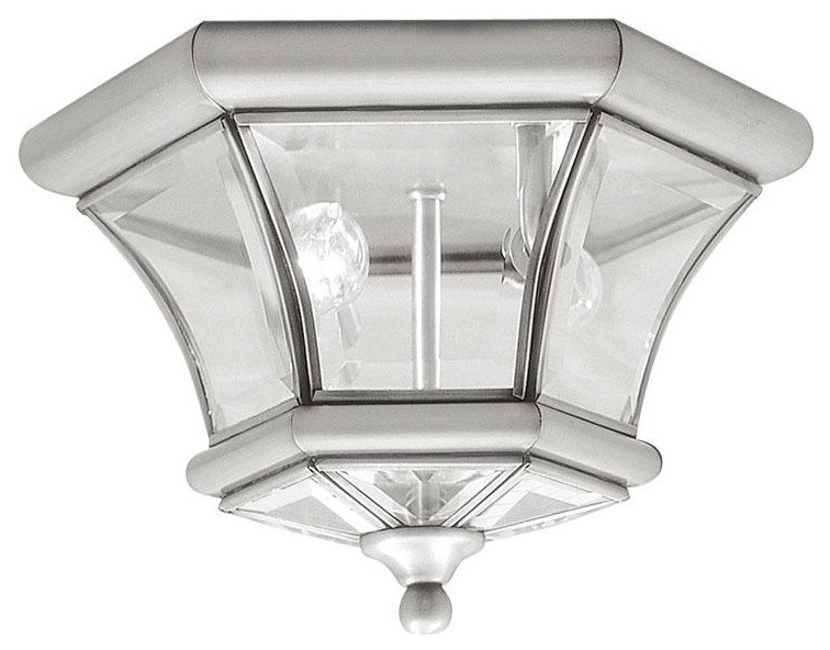 Brushed Nickel Outdoor Flush Mount   Contemporary   Outdoor Flush mount Ceiling Lighting   by We Got Lites  Houzz