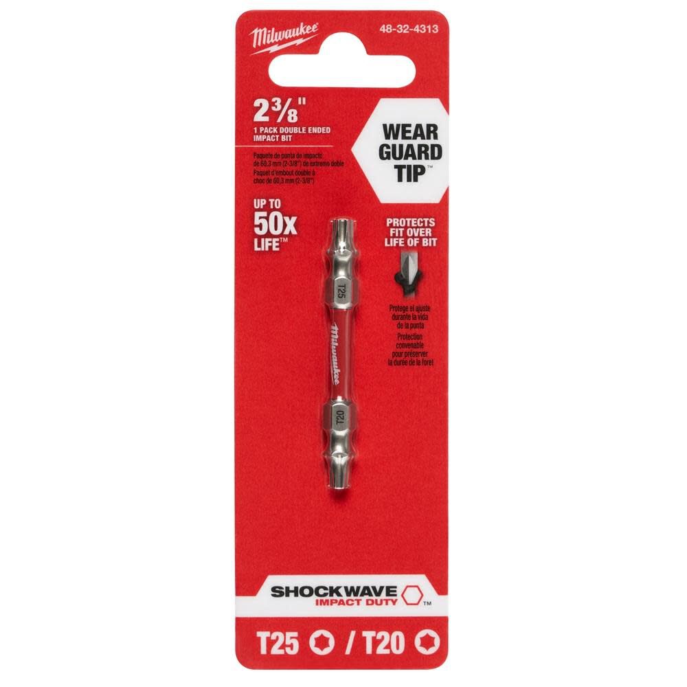 MW SHOCKWAVE Impact Torx T20 / T25 Double Ended Bit 48-32-4313 from MW