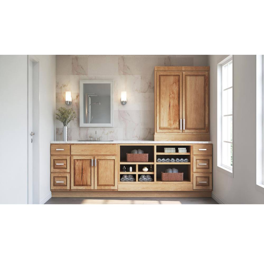 Hampton Bay Hampton Assembled 33x84x24 in. Double Oven Kitchen Cabinet in Natural Hickory KDV3384-NHK