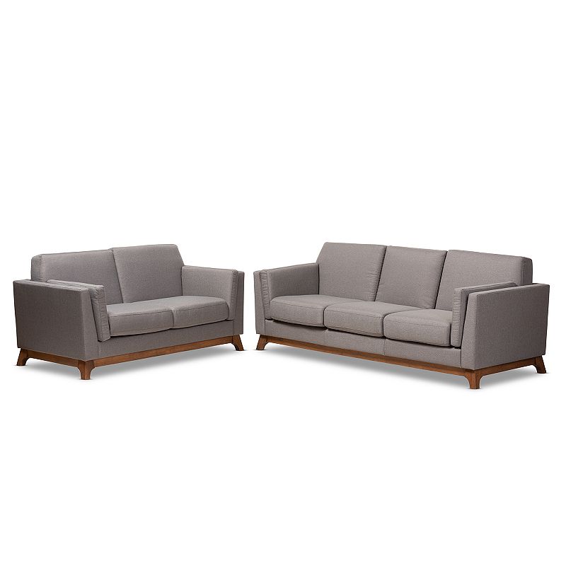 Baxton Studio Sava Couch and Loveseat 2-piece Set