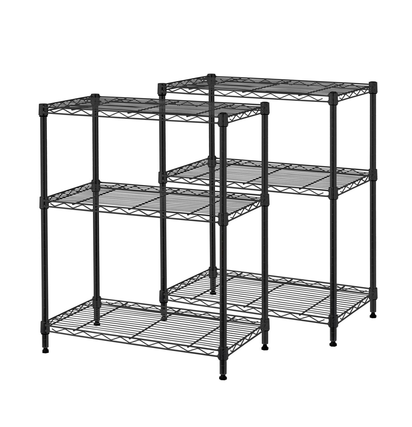 HSS 6 Tier Freestanding Convertible Wire Shelf Unit 23.2 x13.4 x59 Black Capacity 750 lbs