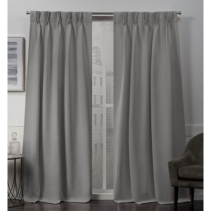 Exclusive Home 2-pack Sateen Twill Woven Blackout Pinch Pleat Window Curtains